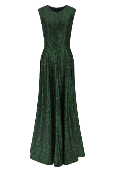 extra long grace sleeveless dress in fabric