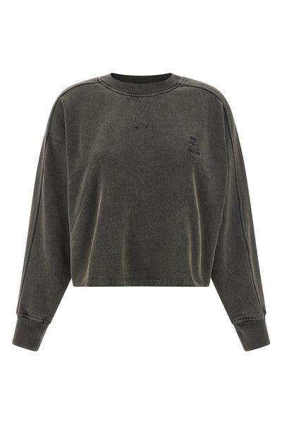 sunny sweatshirt in délavé-effect fleece cotton