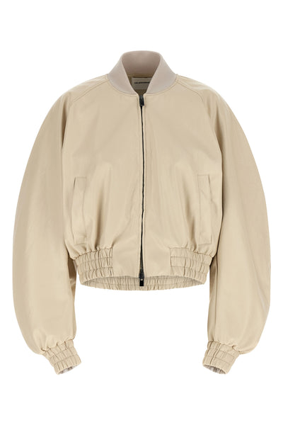 sierra bomber jacket in grainy leather-effect fabric