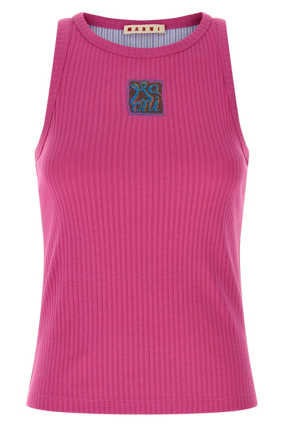 ribbed stretch cotton tank top