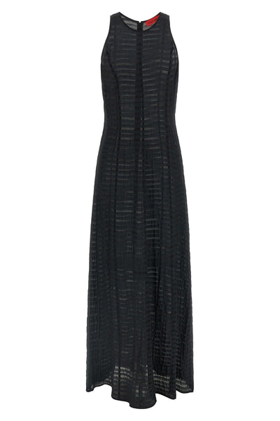 long dori dress in light semi-transparent striped muslin