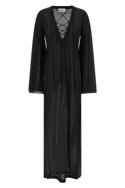 long ava dress in light and slightly transparent jersey chiffon