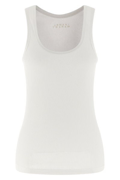 thea tank top in ribbed stretch cotton jersey