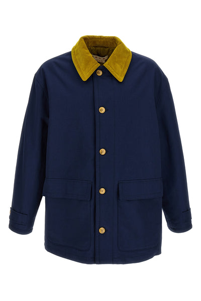 lightly padded cotton gabardine parka