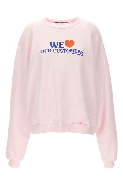 we love our customers cotton sweatshirt