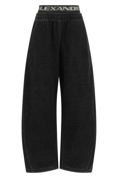 alexander wang denim pants redefine casual wear through a hybrid construction in