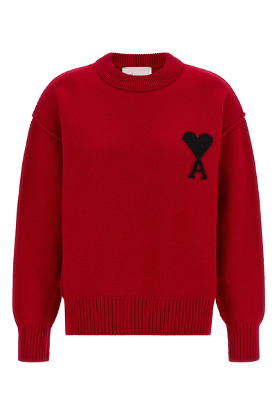 the ami paris pure wool crew neck sweater defines a contemporary aesthetic throu