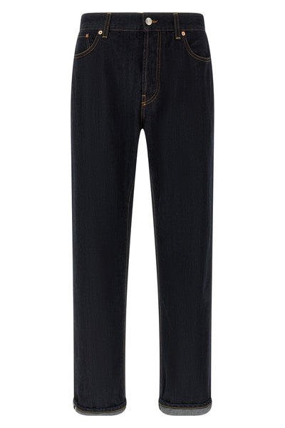 13 1/4 oz non-stretch cotton denim bowl jeans
