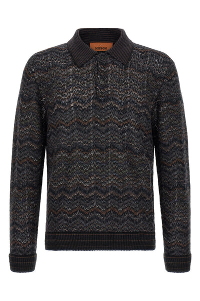 the missoni long-sleeved polo shirt in a fine cashmere blend