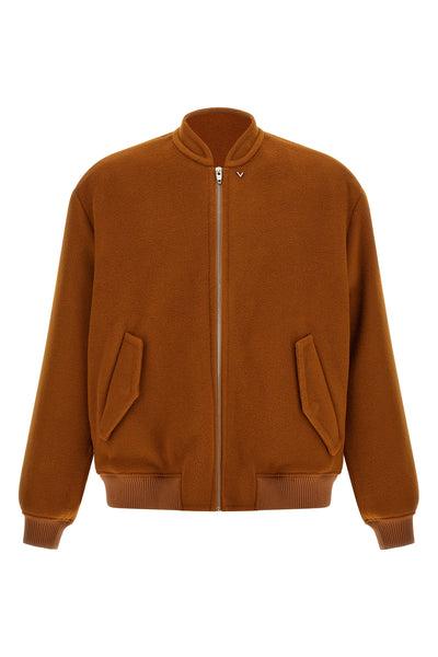 the valentino garavani bomber jacket in virgin wool and cashmere blend