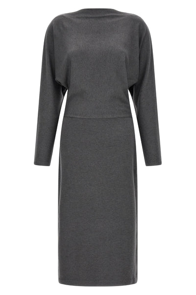 vinces cozy midi dress redefines everyday elegance through a fluid and sophisti