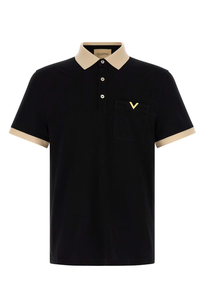 valentino cotton piquet polo shirt