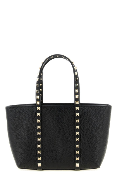 rockstud mini hammered leather shopping bag