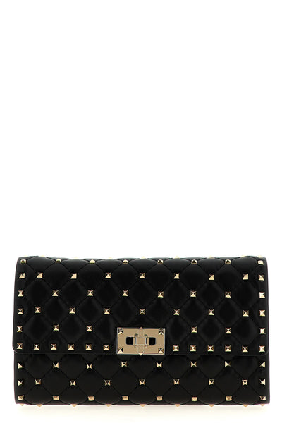 rockstud spike quilted nappa leather shoulder bag