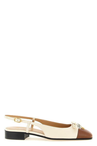 valet du roi two-tone leather slingback ballet flats