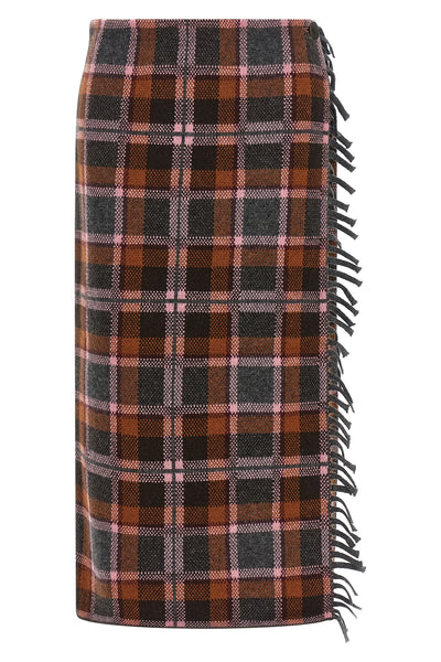 the guest in residence tartan wrap midi skirt defines a new interpretation of
