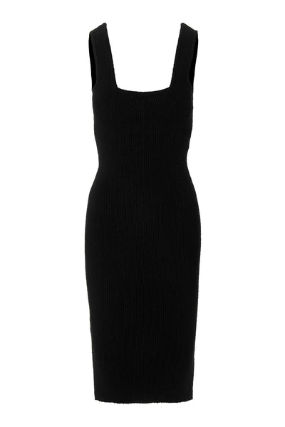 textured ribbed knit midi dress
