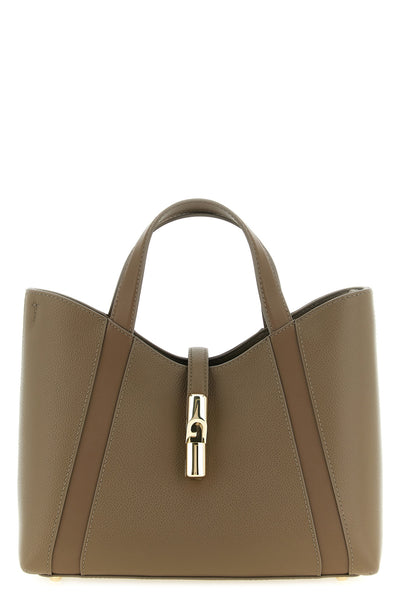 the furla goccia s tote bag in fine calf leather embodies a sculptural and con