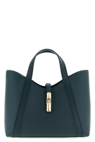 the furla goccia s tote bag in fine hammered calf leather redefines the codes