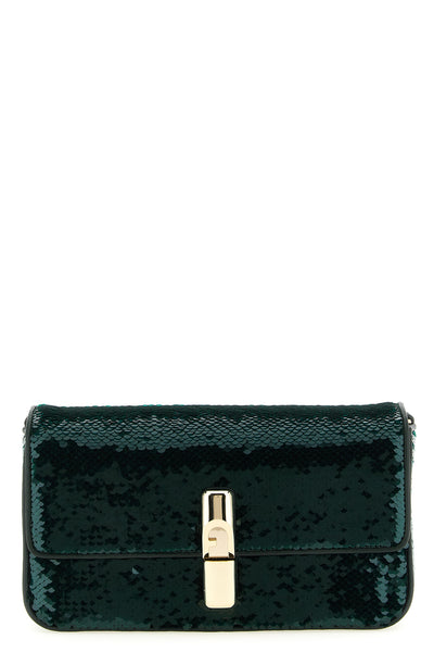 small furla iride crossbody bag in fabric covered
