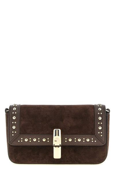 the furla iride s crossbody bag in fine dark brown suede sets new standards of