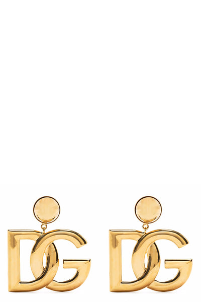 gold metal earrings