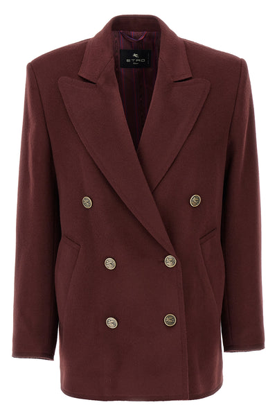 double-breasted wool and cashmere blazer