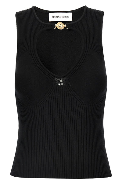moon jewelry knit open neck ribbed stretch viscose blend top