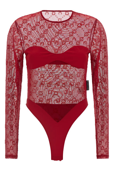 semi-transparent mesh bodysuit