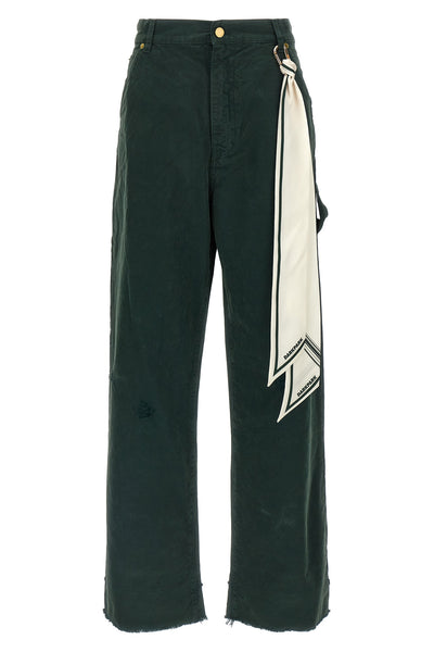 lisa pants in used-effect canvas canvas