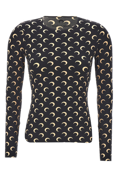 moon printed jersey t-shirt in stretch fabric