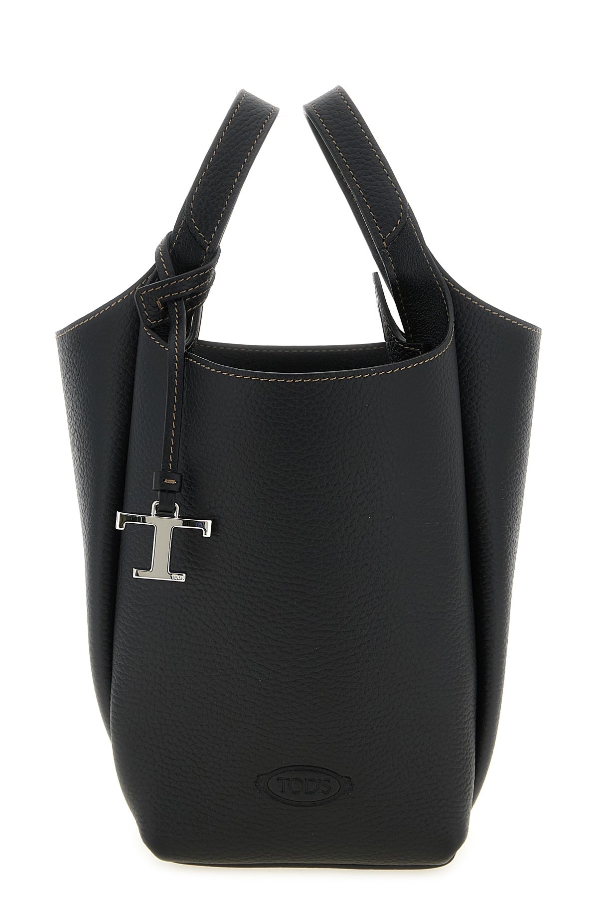 Tod's The Tods Mini Bucket Bag Is Made Of Fine Black Hammered Calf