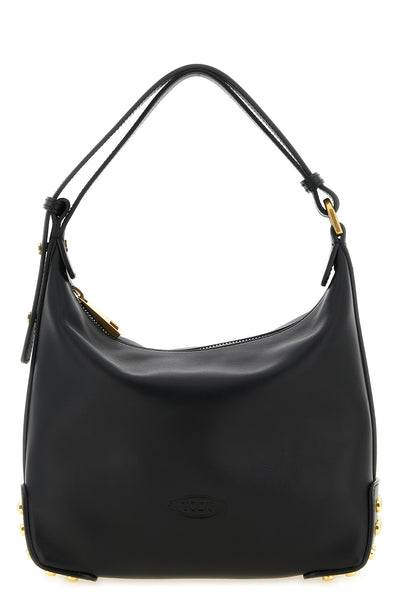 metal dots mini shoulder bag in soft calf leather