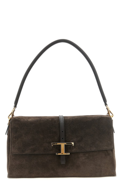 the tods flap t timeless small shoulder bag is made of fine suede