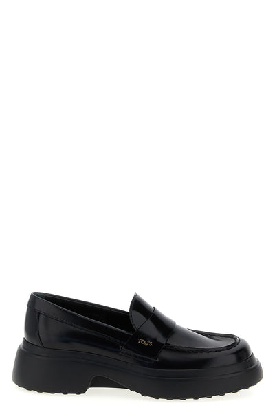 brushed calf leather loafers