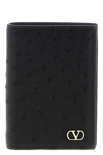 ostrich leather card holder