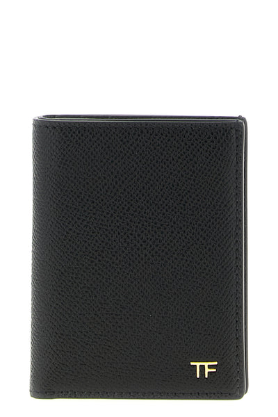 foldable small-grain leather cardholder