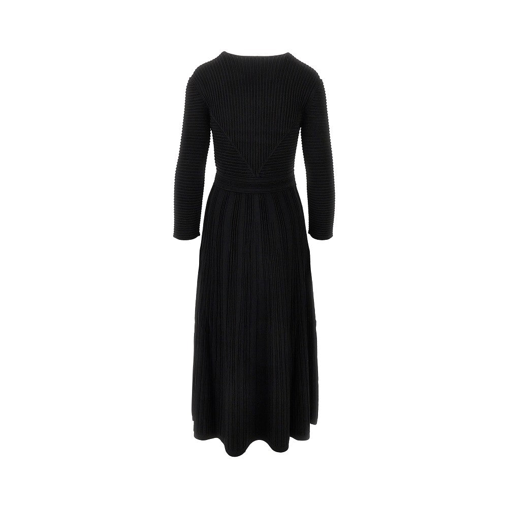 EMPORIO ARMANI 44 ottoman knitted midi dress