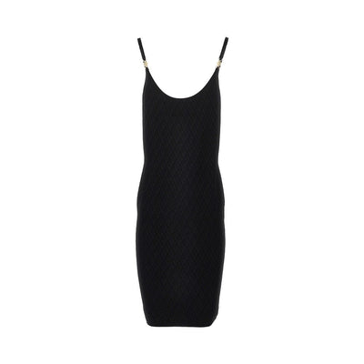jacquard knit knee-length dress