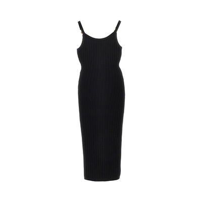 knitted midi dress with medusa motif