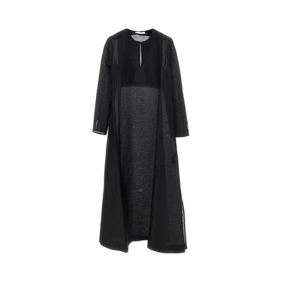 linen and silk caftan dress