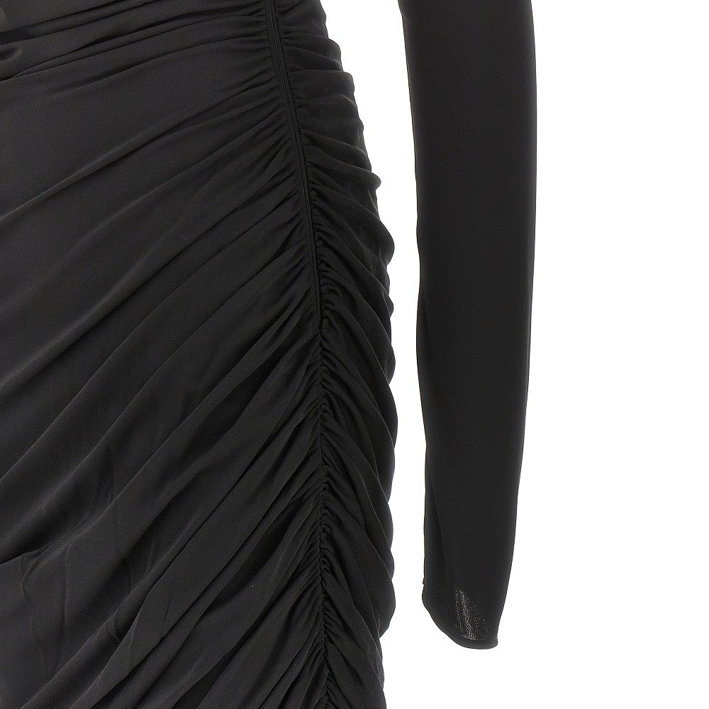 THE ATTICO 42 draped viscose midi dress