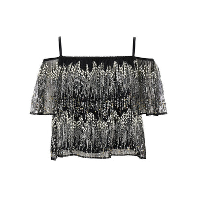 embroidered off-the-shoulder top