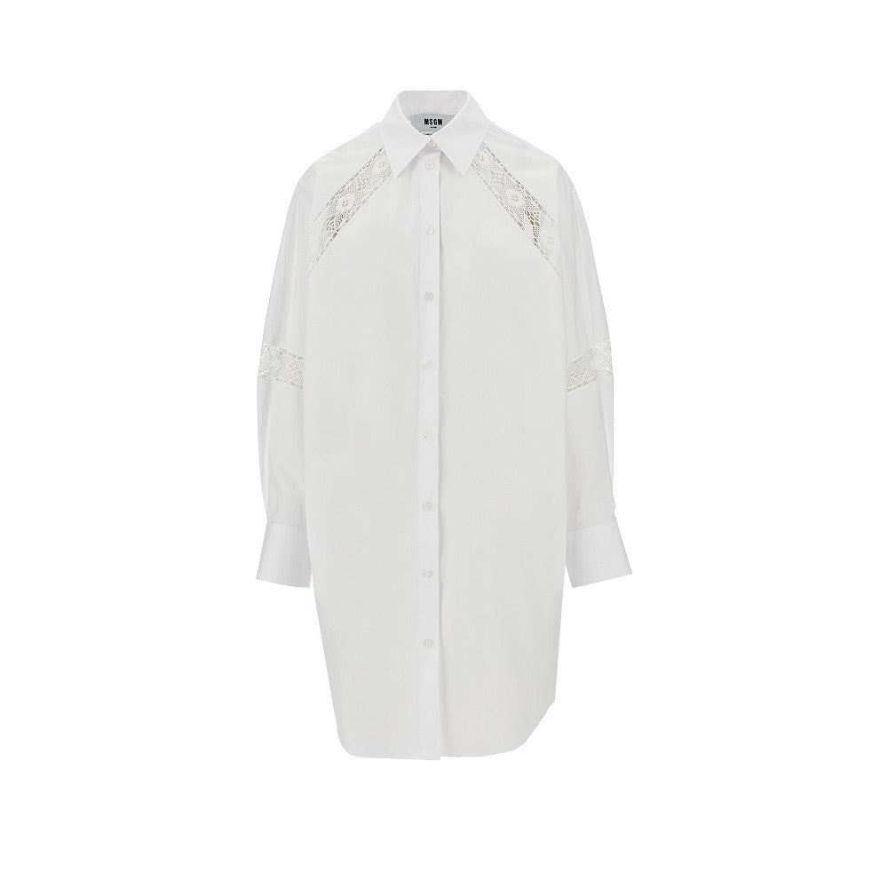 MSGM 40 shirt dress with lace inserts