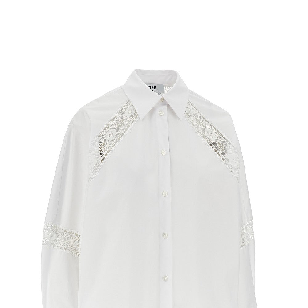 MSGM 40 shirt dress with lace inserts