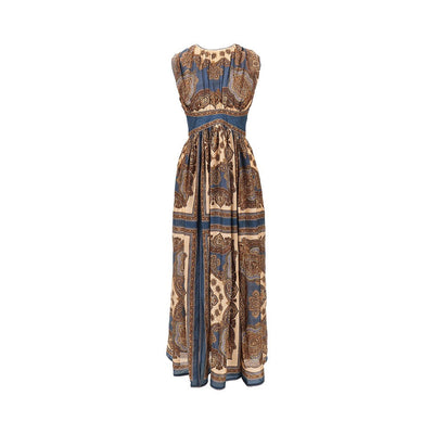 mahon paisley silk long dress