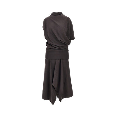 twisted wool-blend jersey dress