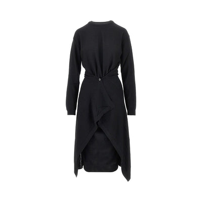 buttoned panels knitted midi dress