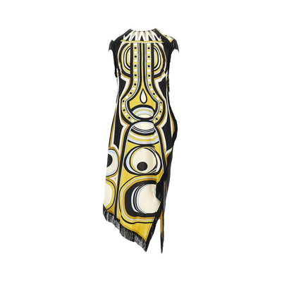 printed silk scarf midi dress
