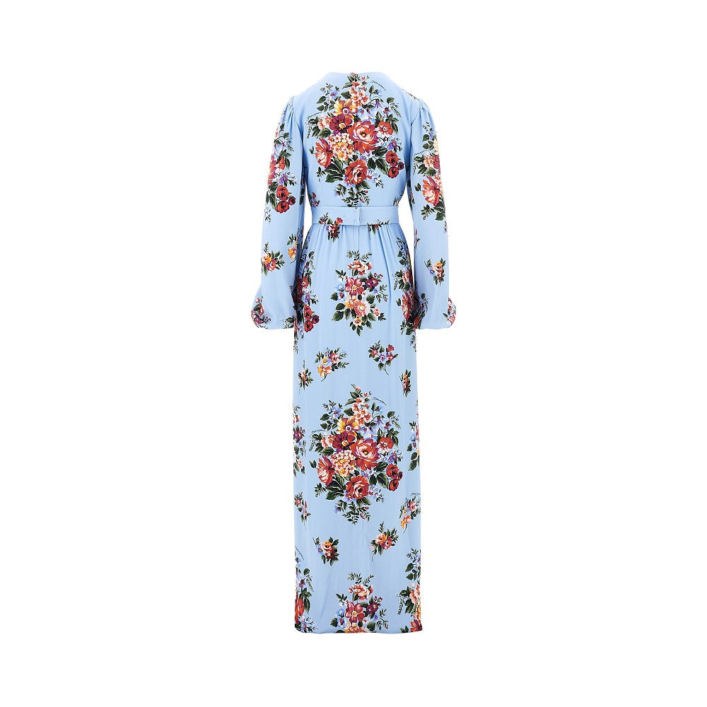DOLCE&GABBANA 44 flowers print charmeuse long dress